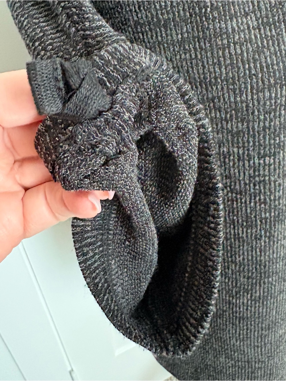 Max Studio Ribbed Knit Pullover - Dark Heather Gray - Picture 6 of 6